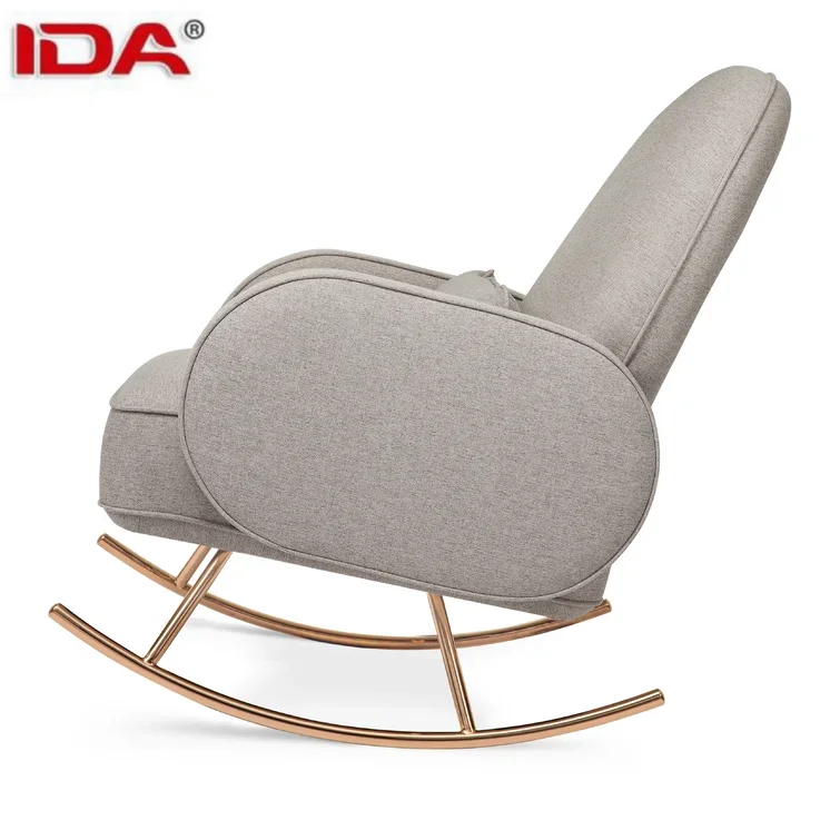 Living room Light luxury rocker lounge chair sofa Modern home leisure adult can lie alloy chair legs