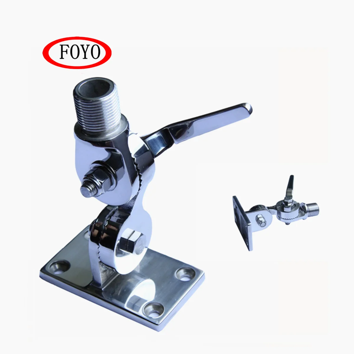 Foyo Hot Sell Boat Accessories 316 Stainless Steel Marine Radio VHF Antenna Mount Ratchet Mount Base For Boat