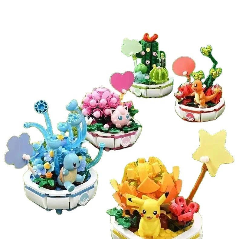 Hot selling items car room decoration Enlightenment Pokemoned building blocks - wonderful frog seed pot figurines anime