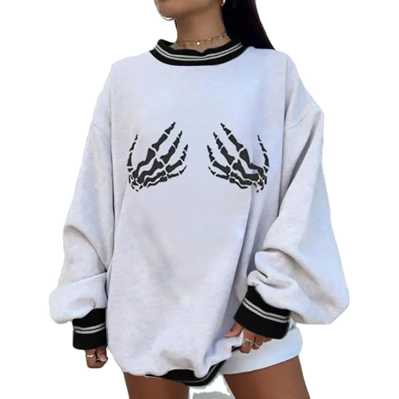 Новинка 2021, костюм для Хэллоуина для девочек, топ с принтом скелета и открытыми плечами