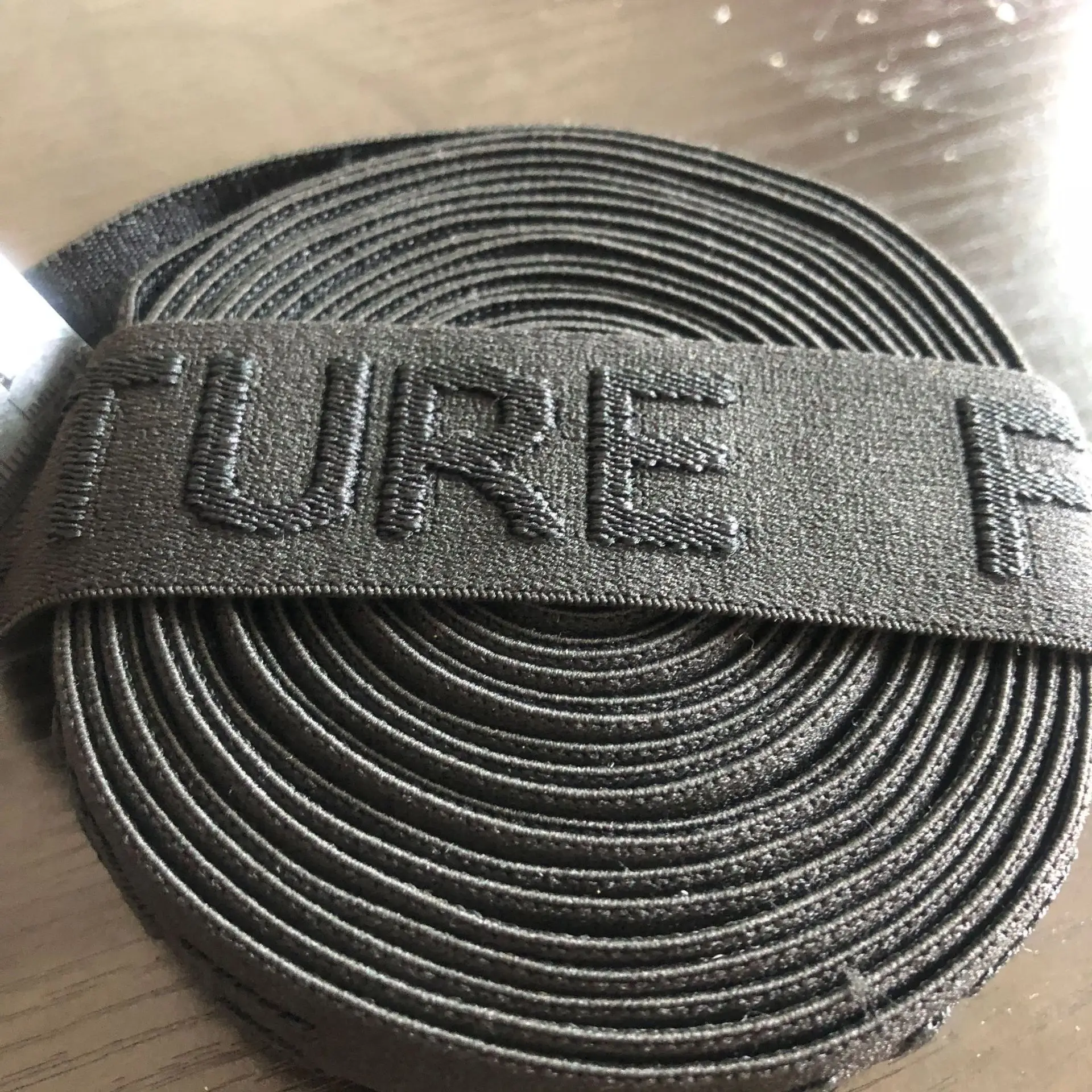Custom Brand Embossed Weaving Logo Jacquard Woven Elastic Webbing Strap For Women Underwear Elastic Band For Boxer Waistbands