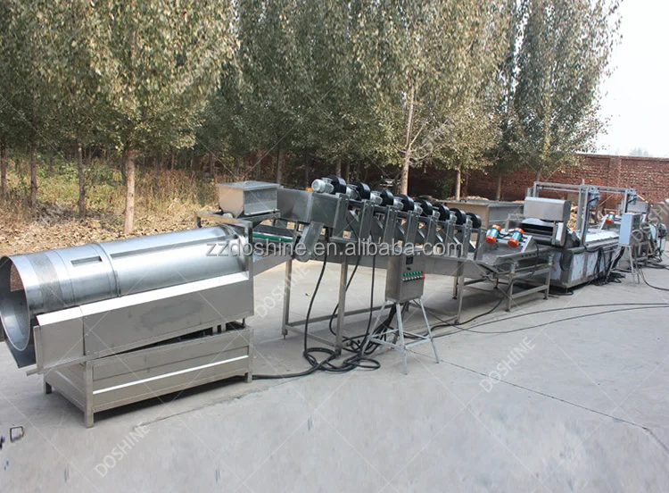 Full automatic potato crisps cassava slice production line snack potato crisps frying processing line chips making machine