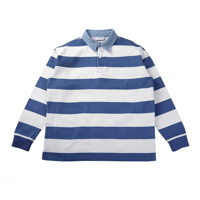 Long sleeves 100% cotton custom rugby jerseys