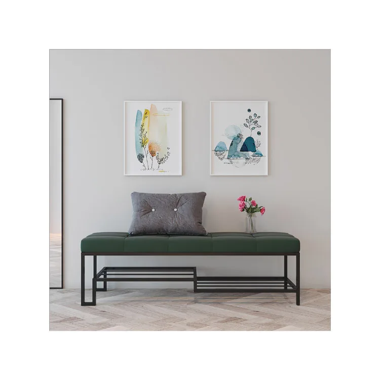 Leather long bench cushion shoes storage rack entance shoes changing stool bench long outdoor wooden bench cast iron