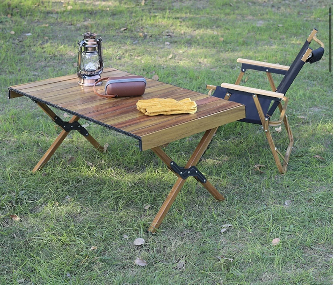 Wholesale Outdoor Large Aluminum Alloy Table And Chair Set Portable Camping Egg Roll Picnic Multi Function Folding Camping Table