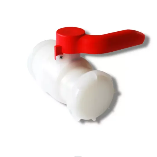 Plastic safety lock DN40 DN50 DN60 DN80 ball valve ibc tank container integral welding butterfly valve