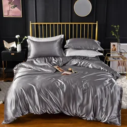 Luxury Solid Silk Bedding Comforter Sets Duvet Cover, Custom Bedding Set, Silk Satin Bedding Sets