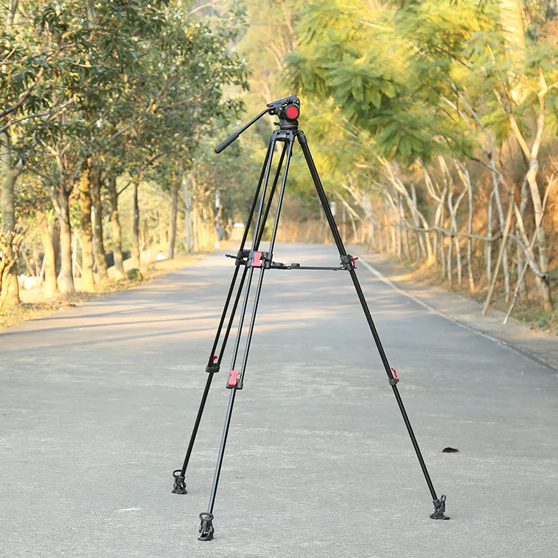 Professional Video Camera Heavy Duty Aluminium Alloy Fluid Video Tripod Camera Tripod Stand Fluid Tripod
