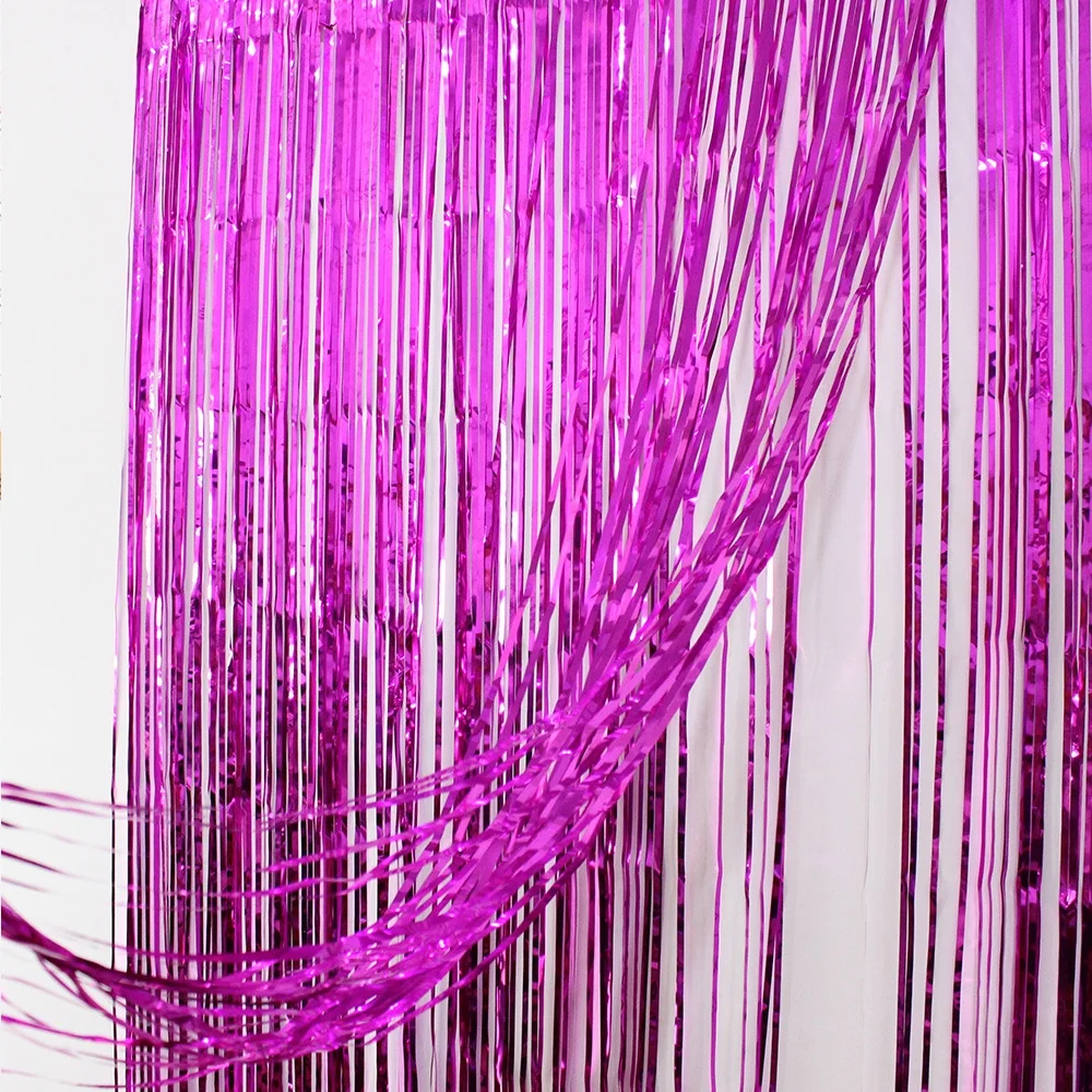 1x2 Meter Metallic Tinsel Foil Fringe Curtain Curtains for Wedding Birthday Christmas Party Photo Backdrop