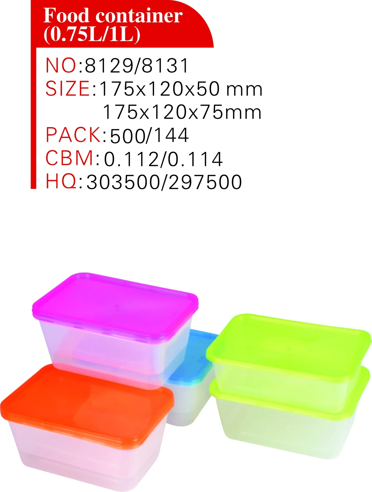wholesale 1L 0.75L Home Hotel Restaurant Takeaway Packing Food Plastic Disposable Food Container With Lid