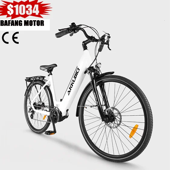 
 Akkubici CE CERT Европейский склад bafang Средний двигатель 250 Вт Электрический городской велосипед датчик крутящего момента 700c Электрический велосипед  