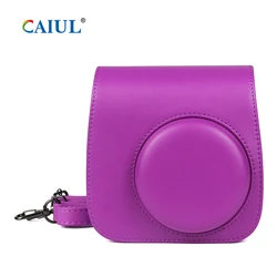 New Design Accessories For Fujifilm Instax Mini 9 Instant Film Camera Clear Purple / Pink / Yellow Case With  Strap