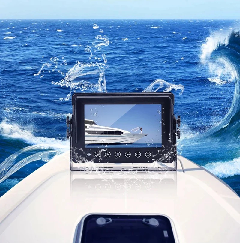 Factory direct 7 Inch Waterproof Portable Monitor Lcd Touch bottom Monitor With waterproof Housing on stock camera car monitor