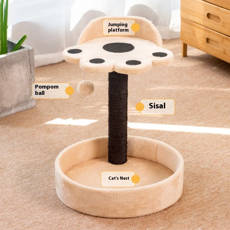 Sisal Cat Scratching Post Cat Nest Integrated Vertical Cat Climbing Frame With Not Shed Crumbs