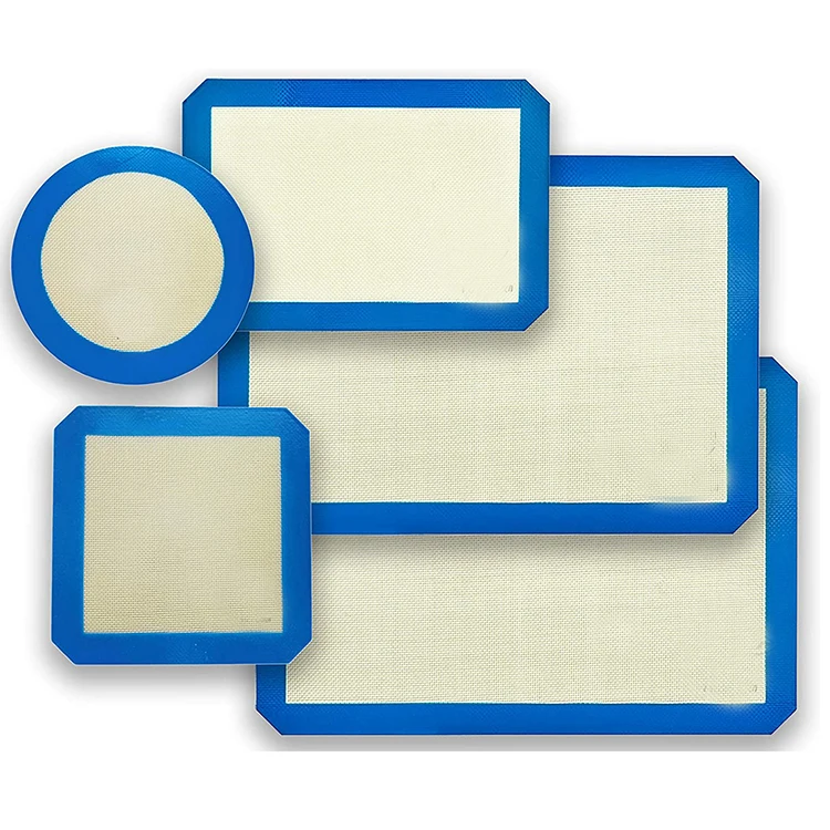 Одобренные на заказ многоразовые силиконовые коврики, антипригарный силиконовый коврик из стекловолокна для выпечки, квадратный силиконовый коврик для выпечки