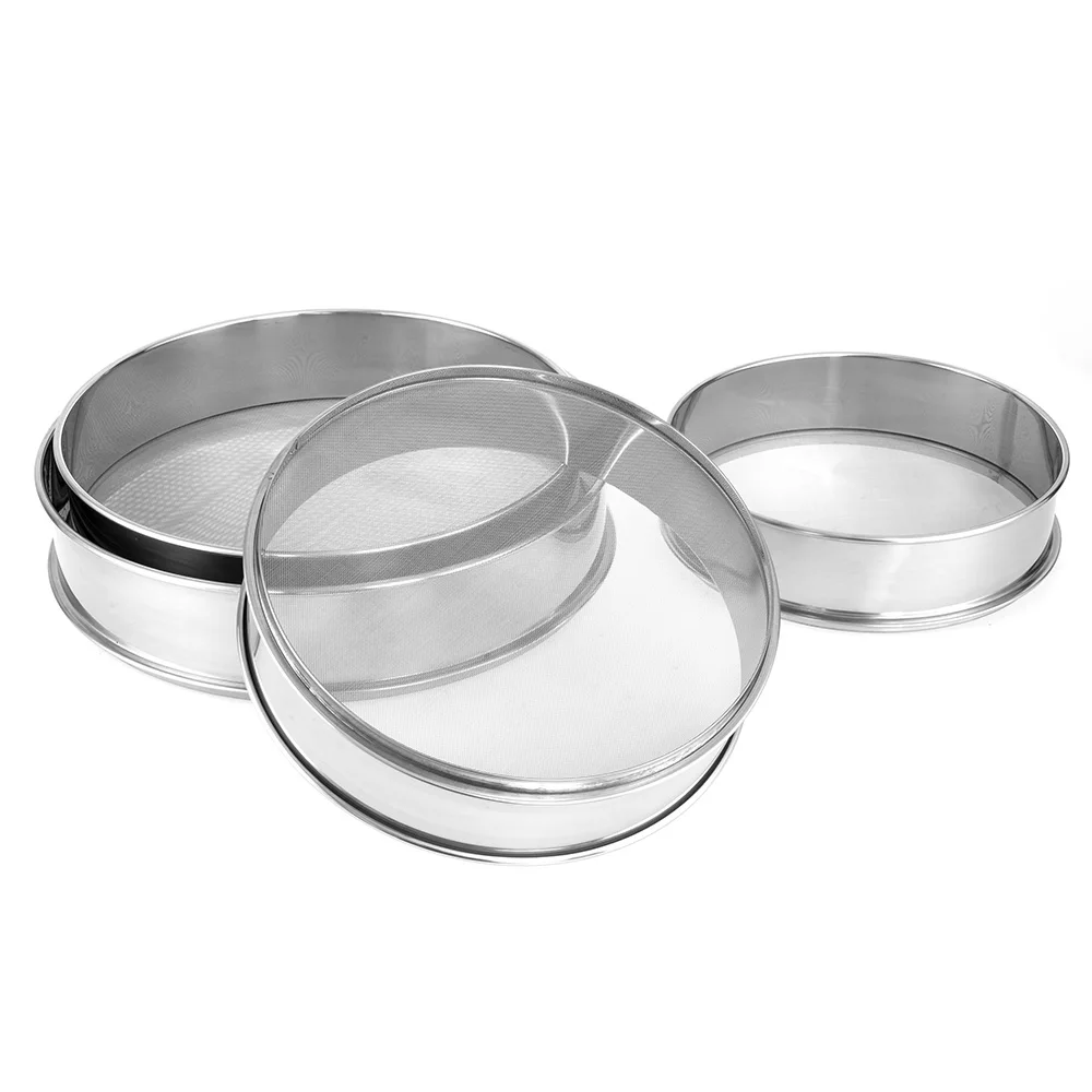 Stainless Steel Fine Mesh round Sifter Baking Flour Sieve with Different Holes for Soil Colanders & Strainers