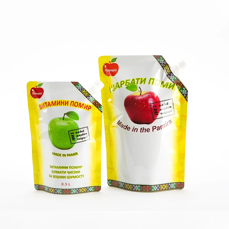 
Custom printed liquid packaging aluminum stand up spout bag for juice 