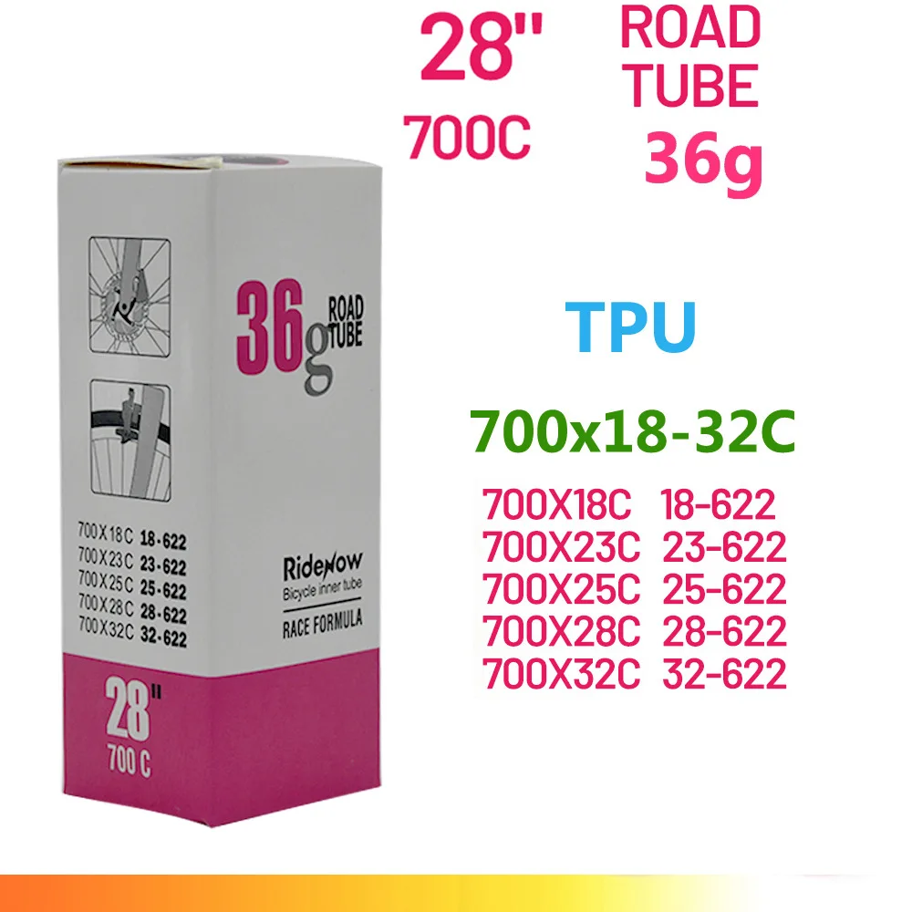 Rridenow 19 г ТПУ трубка 700x18-28C шина для шоссейного велосипеда 45 мм/65 мм/85 мм 700C сверхлегкая внутренняя