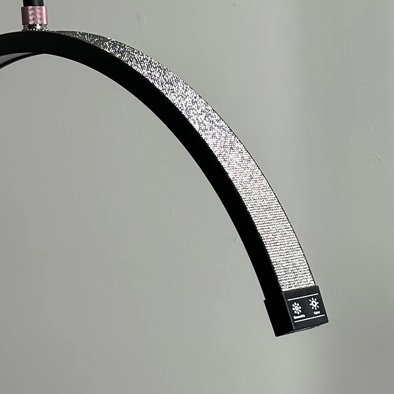 28 inch Custom Logo with Diamond Arc Floor Lamp Lash Light Half Moon Light Lamp For Lashes Eyebrow Tattoo Photography Ring Light