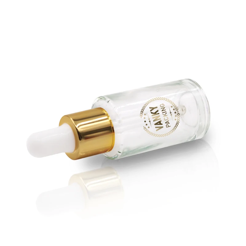 Прозрачная сывороточная стеклянная бутылка 30 мл, роскошная косметическая упаковка для стеклянной бутылки с принтом