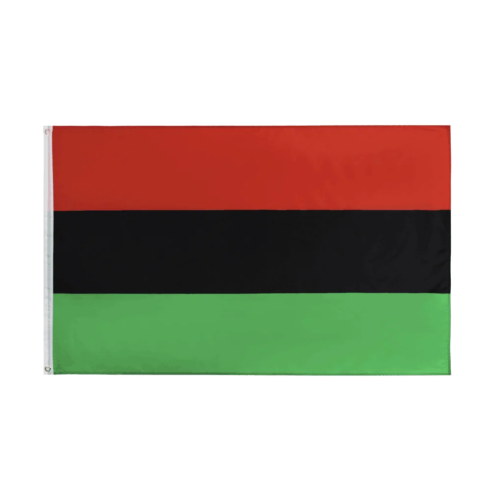 Manufacture Wholesales Outdoor Flying 3x5 FT Big Size Pan African Custom Red Black Green Design Polyester Pan African Flags