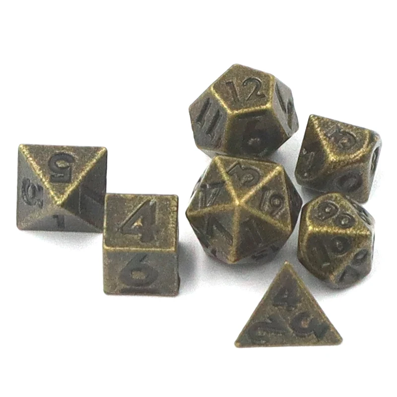 6mm Metallic D&D Mini Polyhedral DND Dice Set Dungeons and Dragons Mini Metal Dice for Roleplaying Games