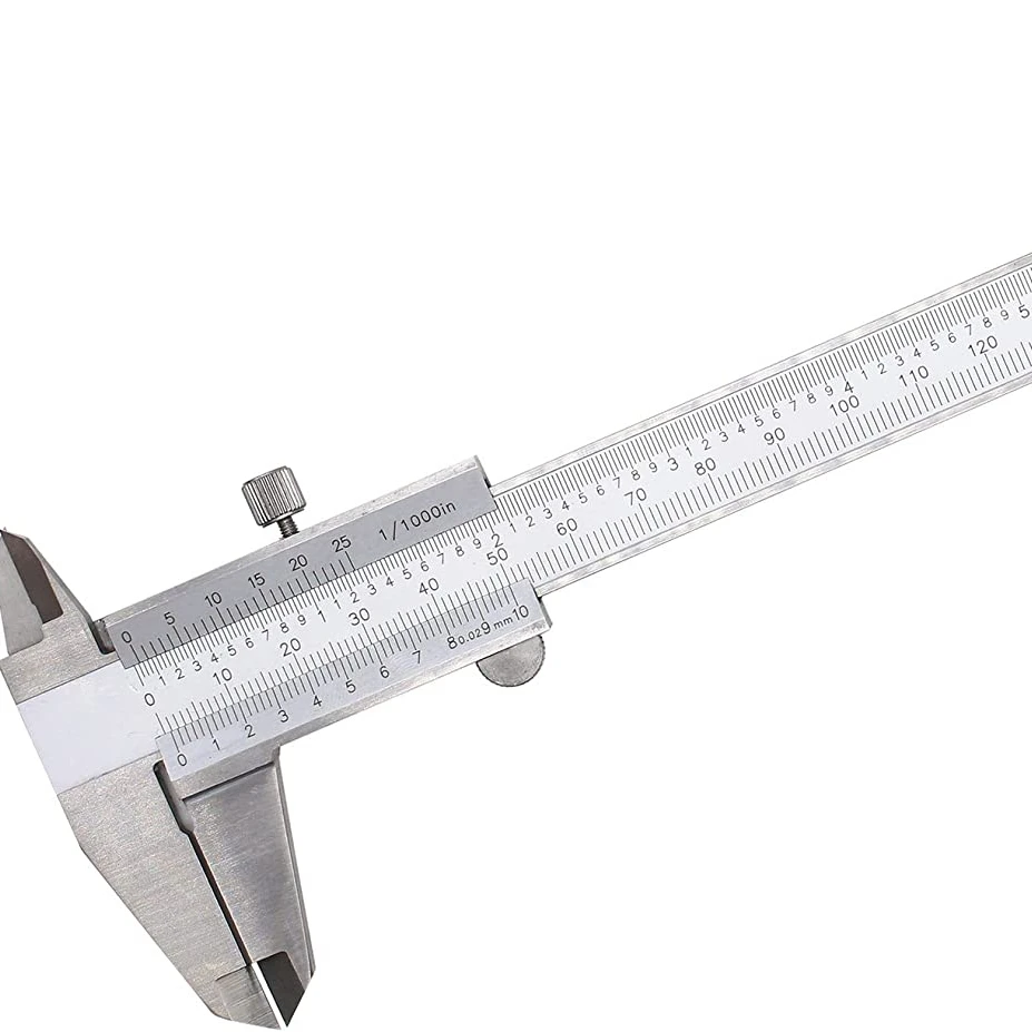 High precision monoblock vernier caliper made of hardened stainless steel not carbon steel