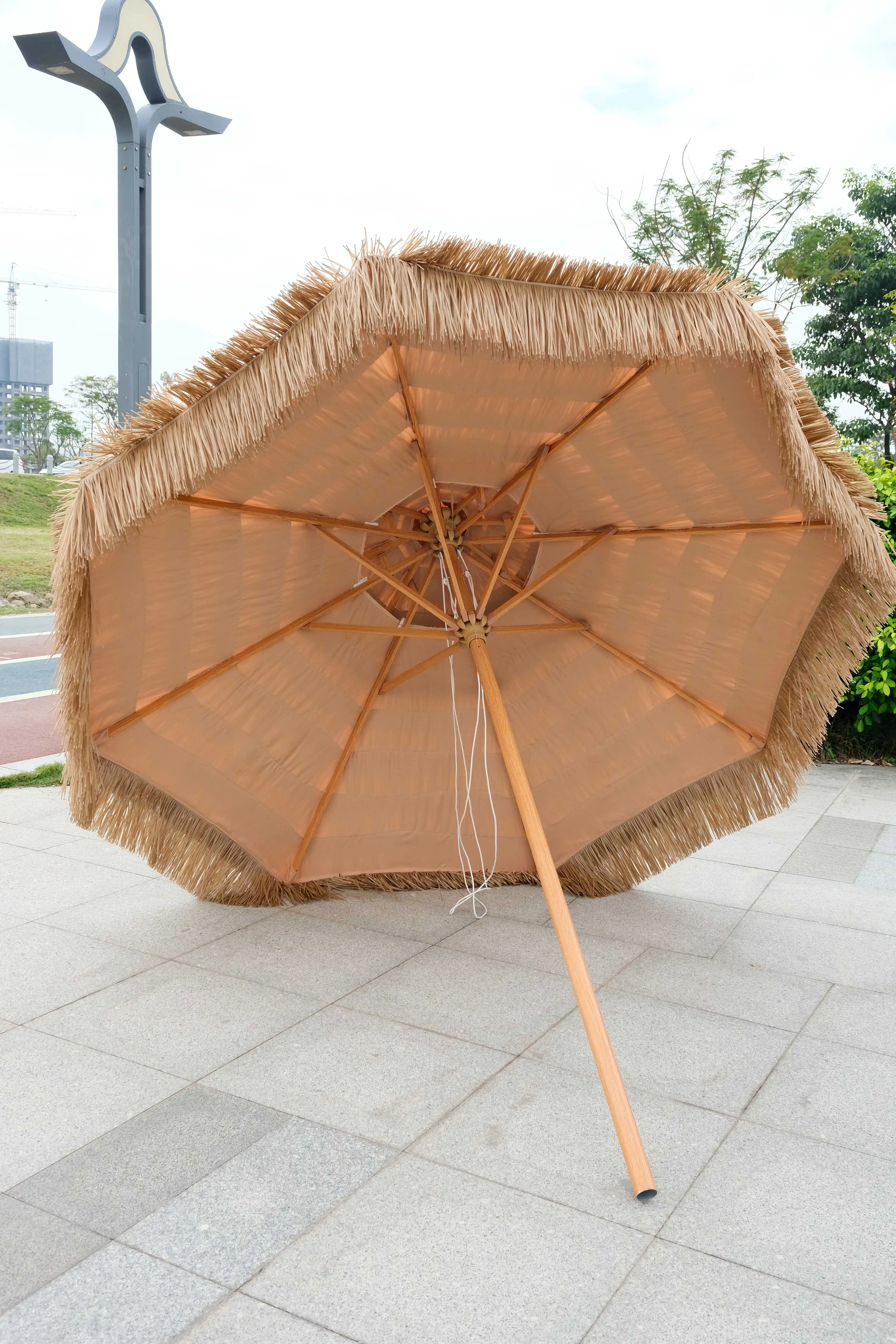 garden steel umbrella beach swimming pool lace floral parasol umbrella wedding outdoor dinning table with umbrella hole