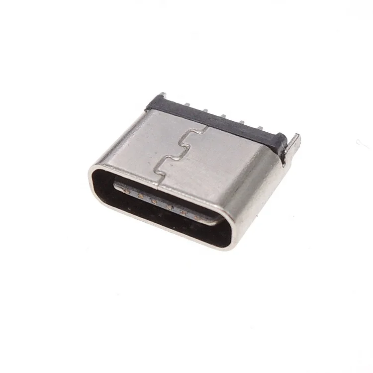 
Mass Production Vertical 6P USB C Female Connector 