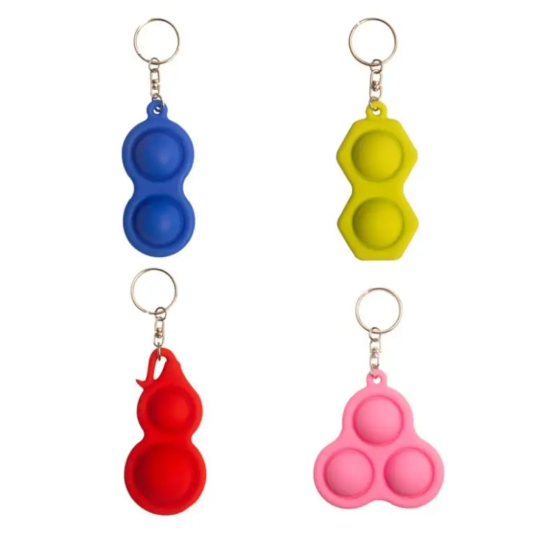 
2021 autisim antistress sensory toys for kids keychain mini silicone push bubble pop puzzle ball simple dimple fidget toy 
