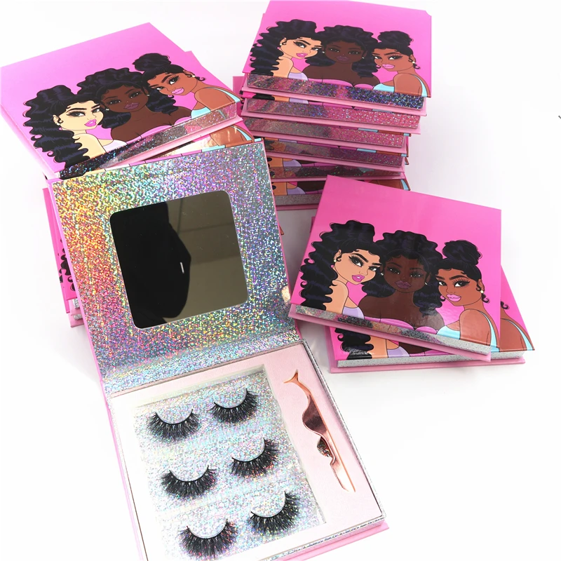 eyelash packaging box with eyelashes eyeliner glue packaging Marble Design for 3d mink private label false eyelashes
