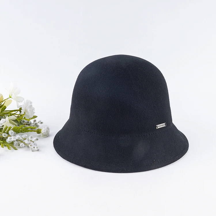 Wholesale Ladies Fancy Bell Shape Wool Felt Cloche Hat