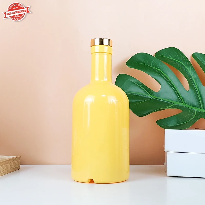 Custom Bouteuille Liqueur 500ml 700ml 750 ml Gin Rum Vodka Whisky Envases Ee Vidrio Para Velas Glass Bottle