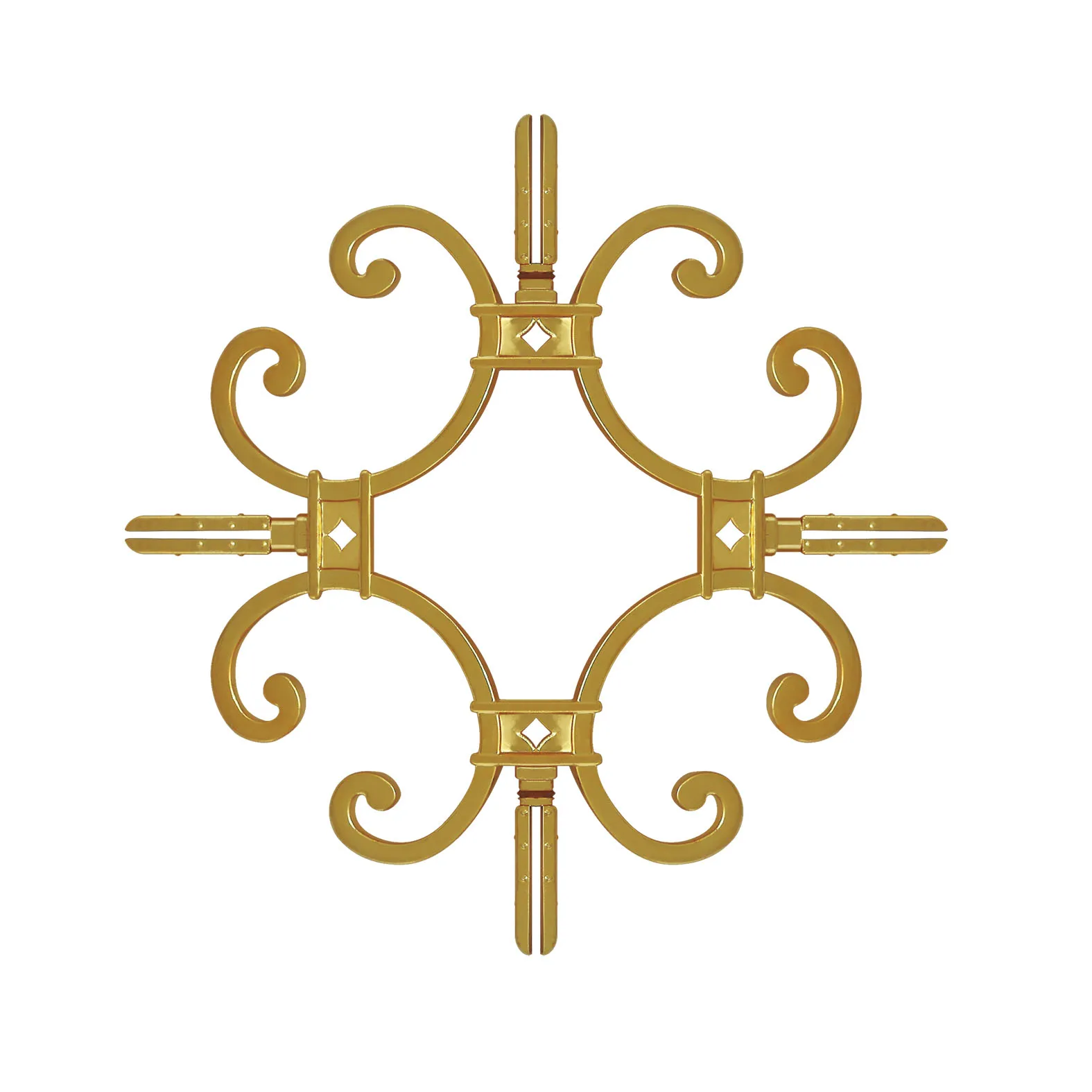 ALUMINIUM Charming Gorgeous Imitate Precious Stones Design Plastic Internal Ornament Between Georgian Bar flower