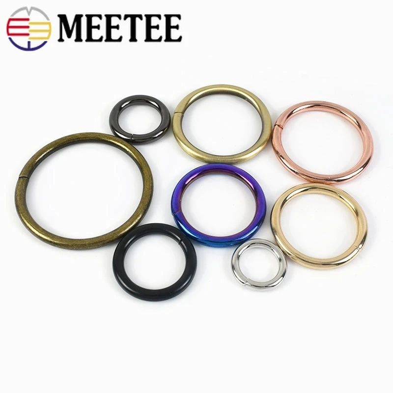 Meetee H2-1 20-50mm Bag Parts Accessories Bag Strap Open Ring Connection Buckle Dog Collar Loop Clasp Hardware Circle O Rings