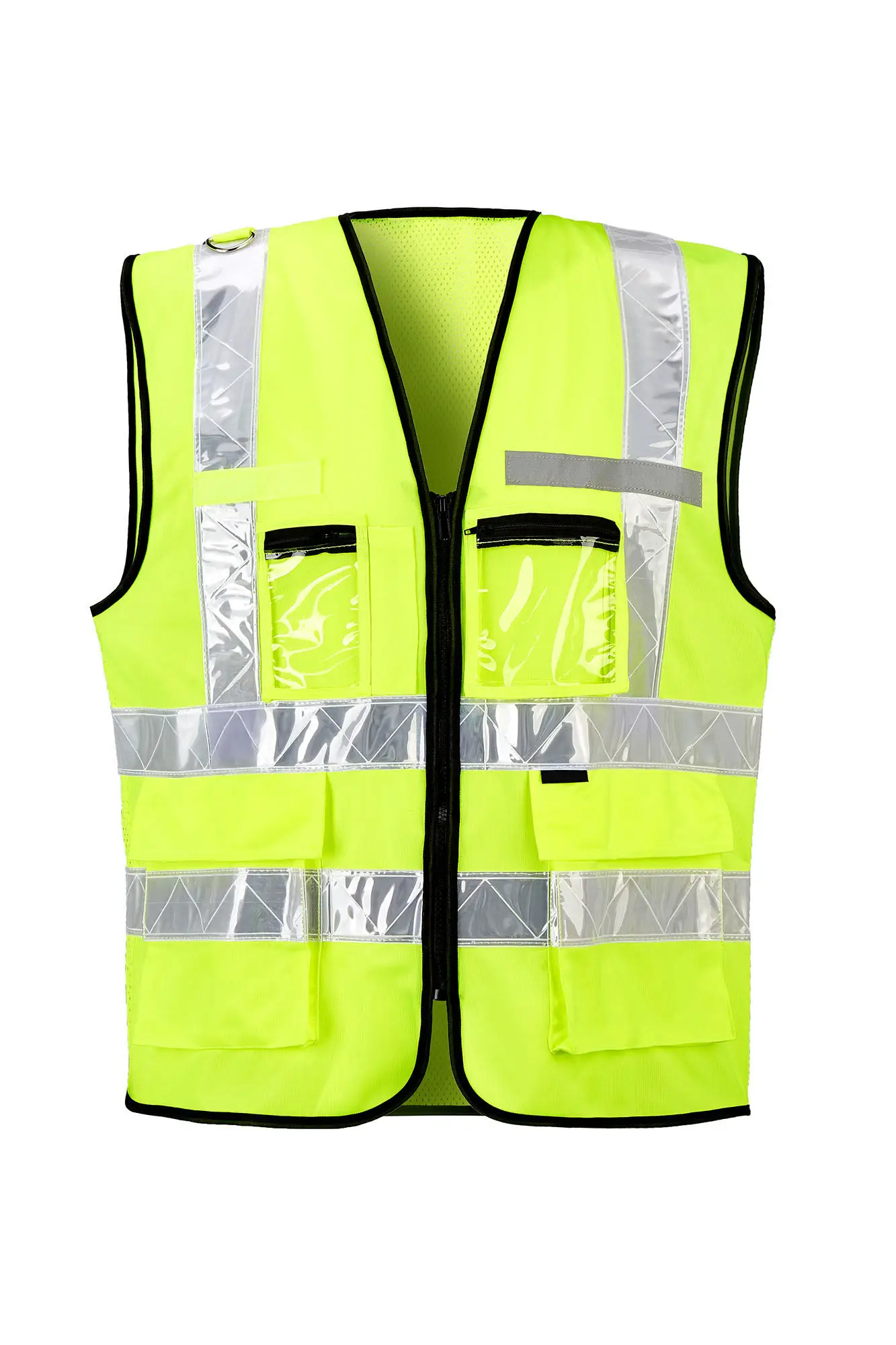 High Visibility Security custom logo women men construction work jacket orange black his vis cotton reflective safety vest