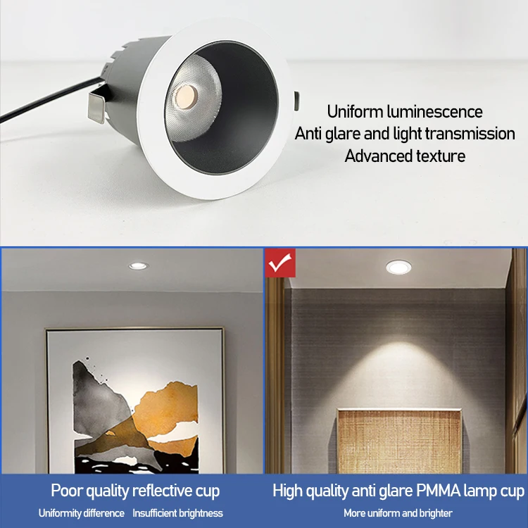 
Hot sales anti glare recessed ceiling spotlight led for home hotel china suppliers Aluminum Alloy 3w 5w 7w 10w spot led lights 