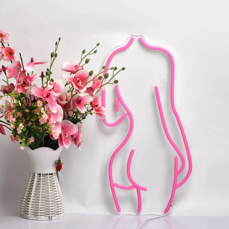 OEM Lady Back Led Neon Signs Light Bar Pub Club Signage Home Party Wall Art Decoration USB Battery Acrylic 3D Electronic Sign