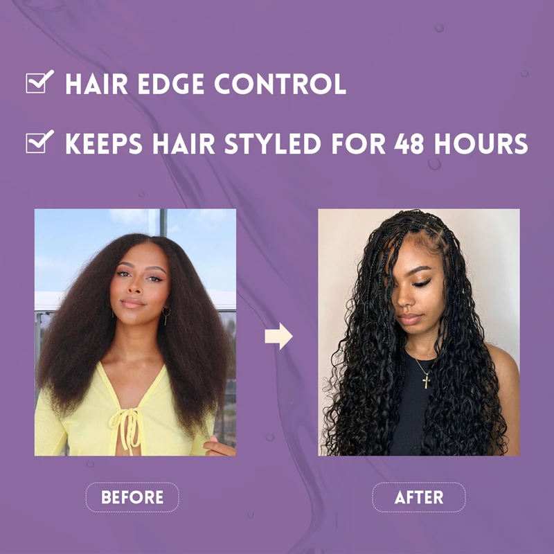 Waterproof edge control black people braid natural hair gel for black women wigs without alcohol