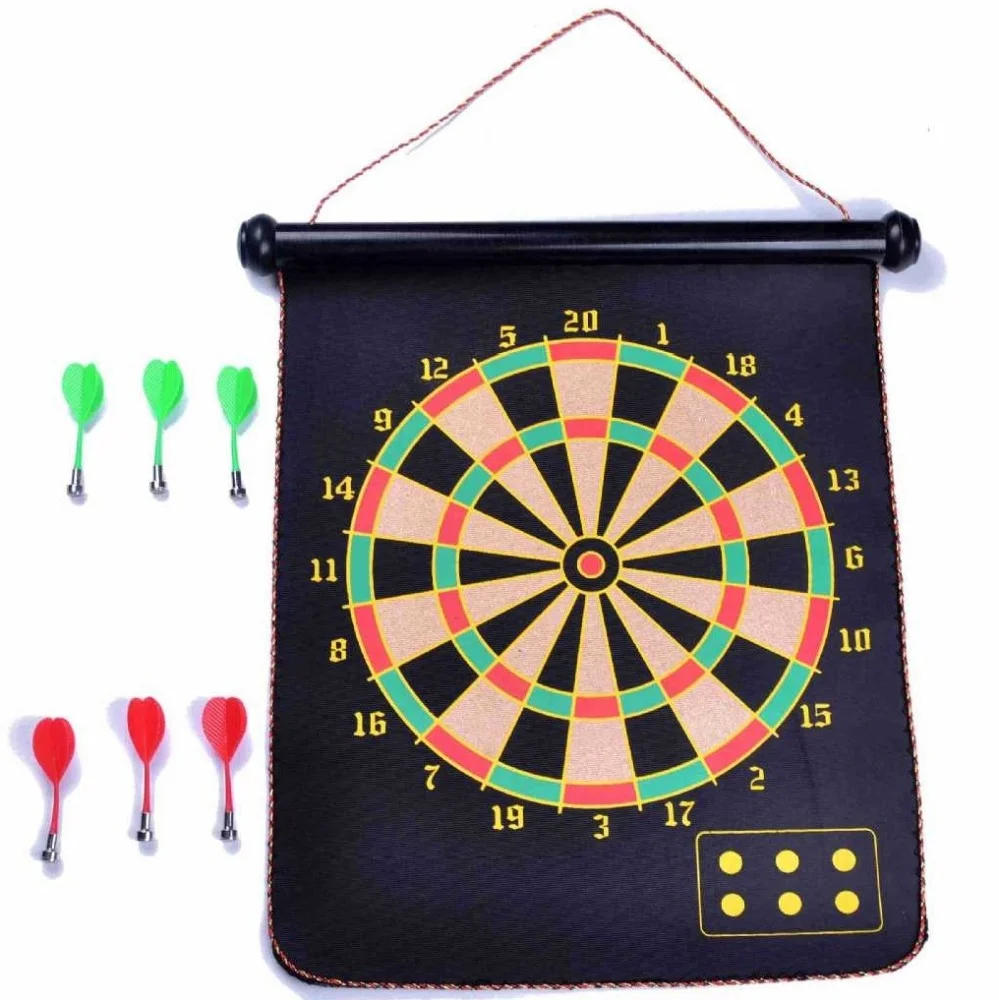 Custom Design Rolling Up Magnetic Dart Board Game with Double Sided Dartboard for Kids Adults Family Indoor Games
