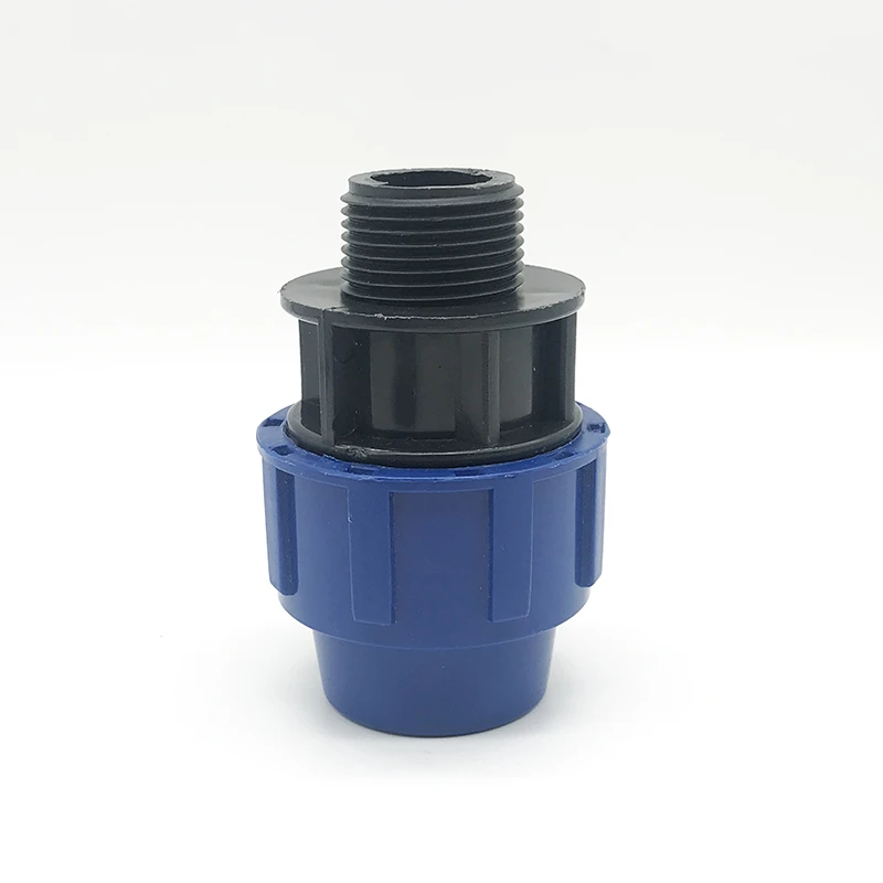 High Quality PP Compression Fitting 1/2'-4' Thread Quick Connector Male Adapter