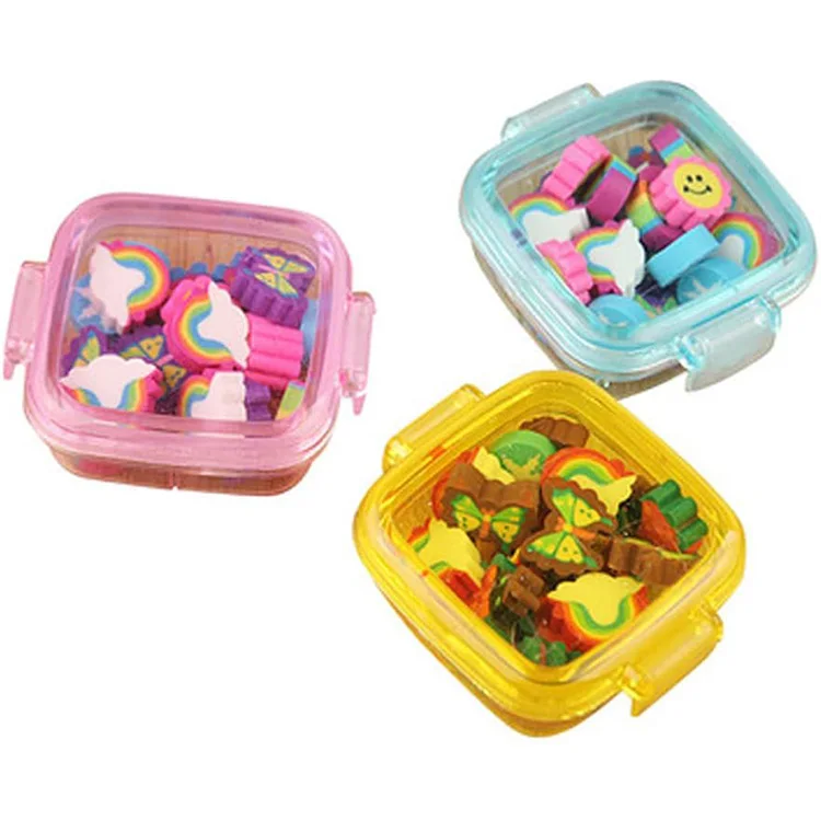 Amazon Children Eraser Rainbow Butterfly Animal Custom Kawaii Cute Eraser Set For Kids Children
