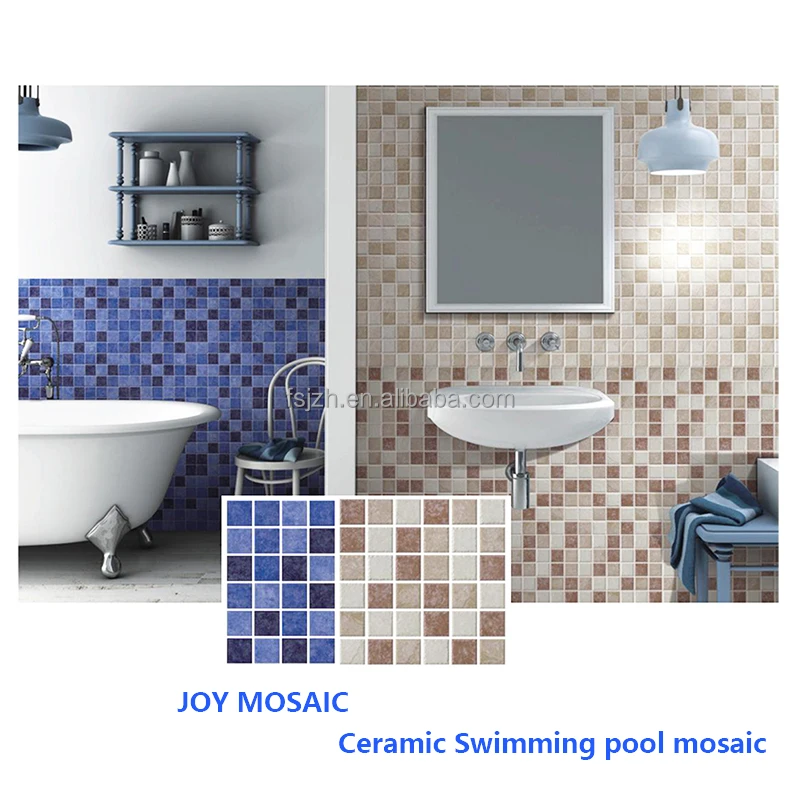 classic ocean blue modern glazed porcelain ceramic mosaic tile for swimming pool floor border tiles swimming pool mosaics