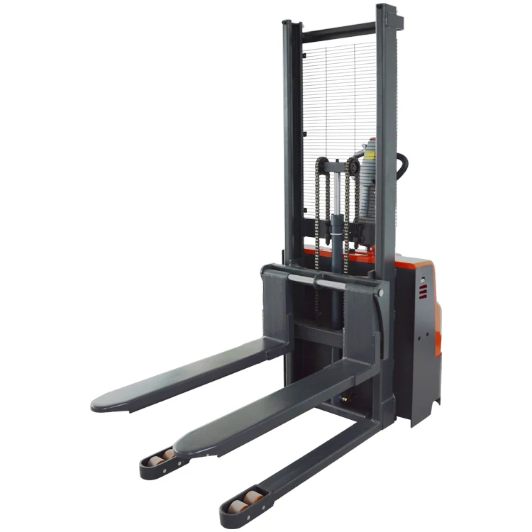 1Ton Hydraulic Drive Electric Hydraulic Stacker Forklift Pallet Truck High Lift Stacker for Building Material Shops