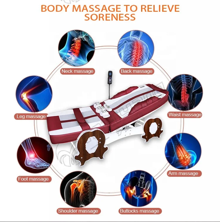 
High Quality Deluxe Jade Therapy Massage Bed Table, Tourmaline Stone and Carbon Fiber Far Infrared Heating Massage Bed 
