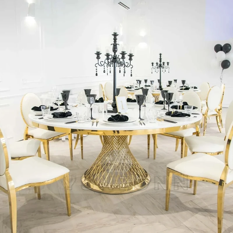Metal Marble Dining Table Marble Living Room Furniture Home Furniture Modern Stone / Marble Silver Stainless Steel 15-20days