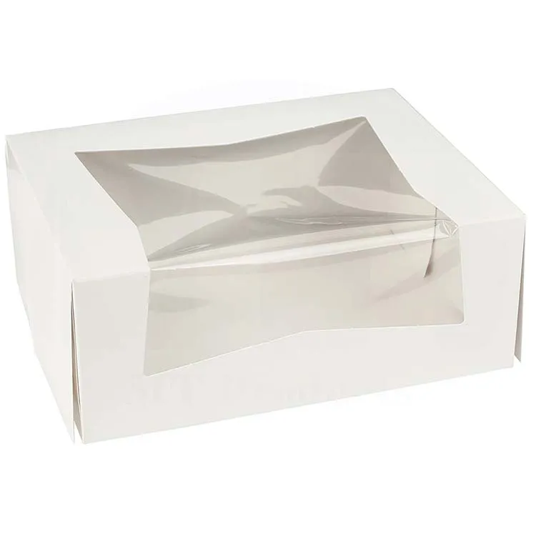 Wholesale Custom Empanada Packaging Box Paper Food Candy Cake Box Snack window white Corrugated Board Mooncake Bread Box