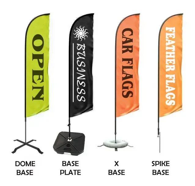 Huiyi Advertising Custom Logo Banner Outdoor Beach Flag Promotional Feather Flag Banner Beach Flags Banners For Commer