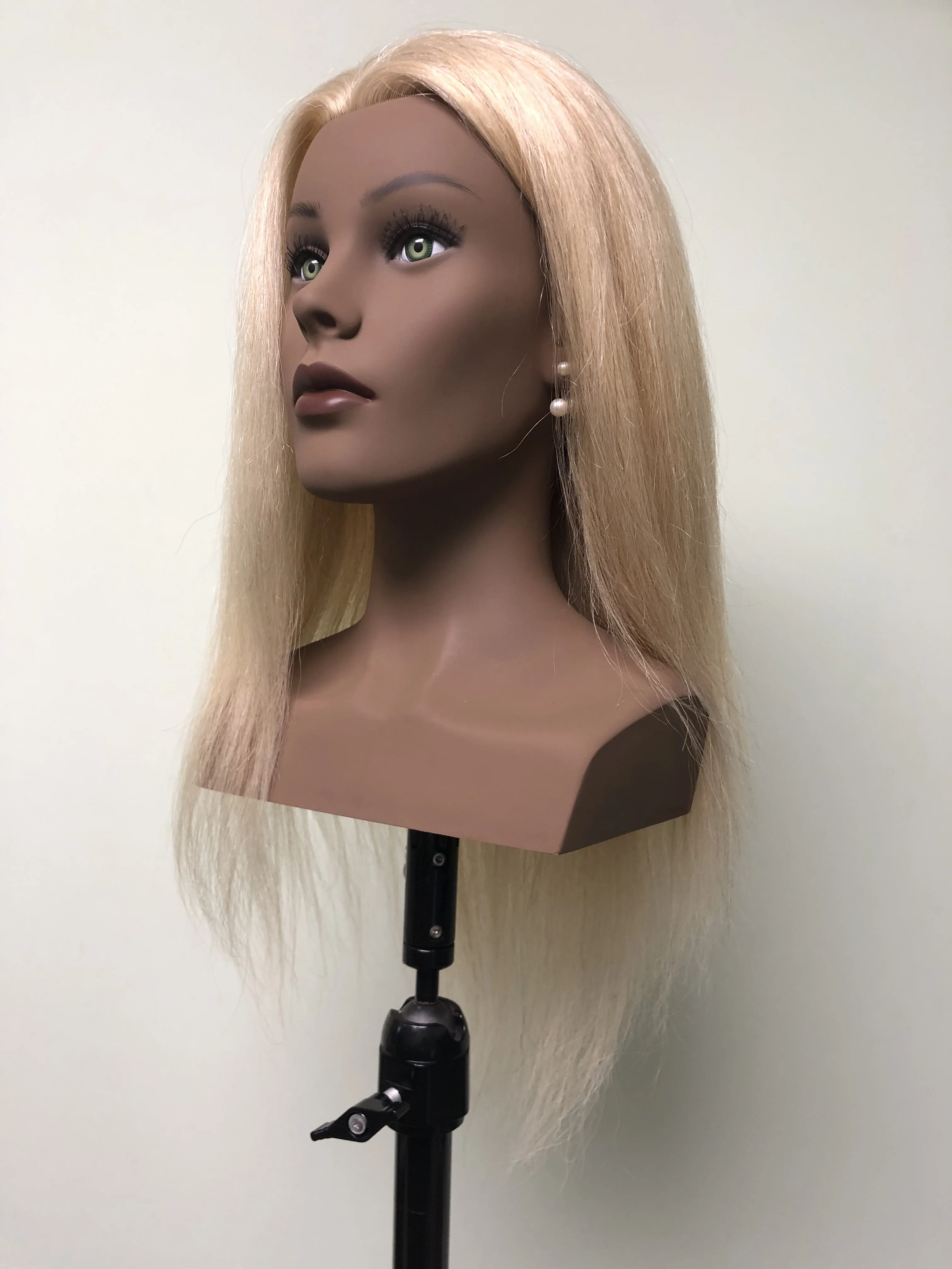 100% Human Hair Training Head With Shoulder Hair Styling Dyeing Coloring Realistic Mannequin Practice Head Dolls