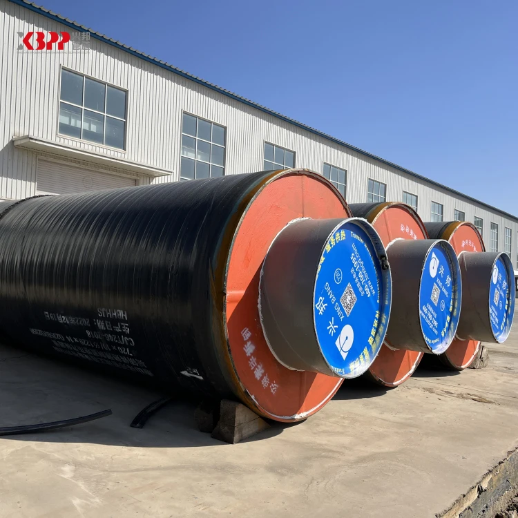 underground directly buried API 5L 3PE anti-corrosive jacket glass wool thermal insulation steel pipe for steam supply